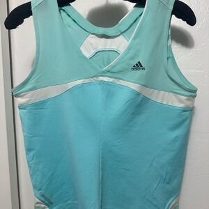 Adidas Light Blue Athletic Tank with White Trim